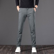 Men Casual Pants Slim Straight Breathable Stretch Trousers for Men Khaki Pants