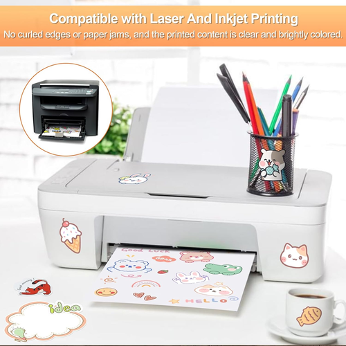 Printable Sticker Paper for Inkjet Printer 40 Sheets 8.5" X11” Matte Sticker - 第 4/7 張圖片
