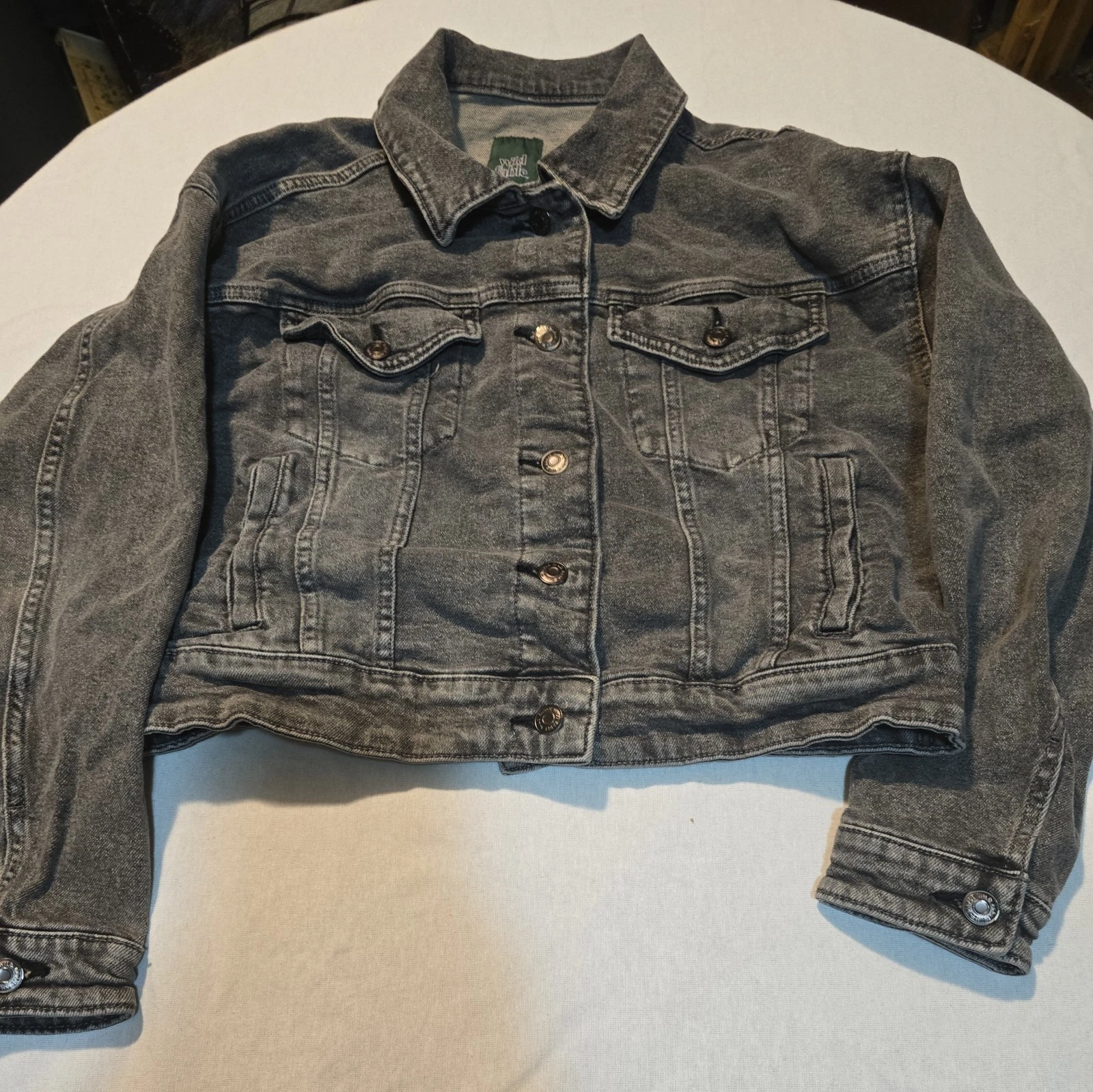 Wild Fable Denim grey Jean jacket, Button Up Cotton -Size M