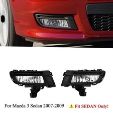 Front Bumper Fog Lights Lamps For Mazda 3 Sedan 2007-2009 W Bulbs Clear Lens