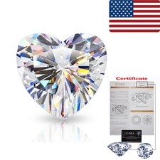6.5mm 1CT GRA Certified Loose Moissanite Heart Shape Stones D VVS1 Gemstone