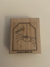 New Stampin Up! Eeek Spider Scary Tags So Much Wood Mounted Rubber Stamp RS87