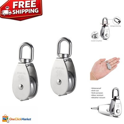 304 Stainless Steel M15 Single Pulley Block - Durable & Safe Lifting Solution