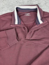 UNTUCKit Corral Quarter Zip Pullover Sweatshirt Men's XL Maroon Red Cotton Blend