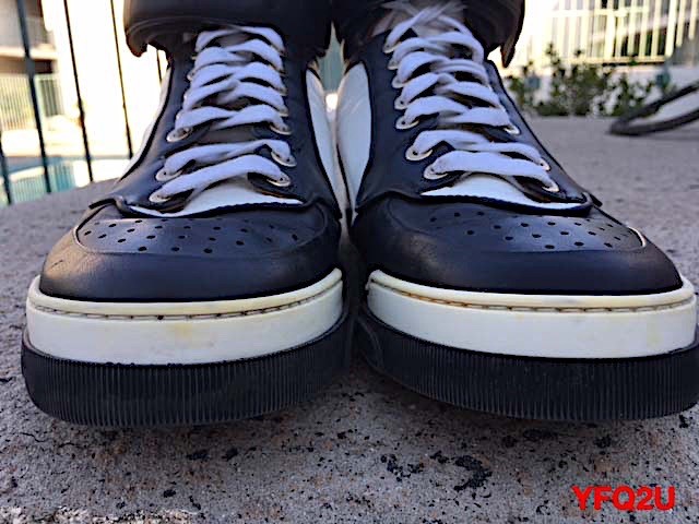GIVENCHY Black & Optic White TYSON Napa Leather Hi-Top SNEAKERS Sz