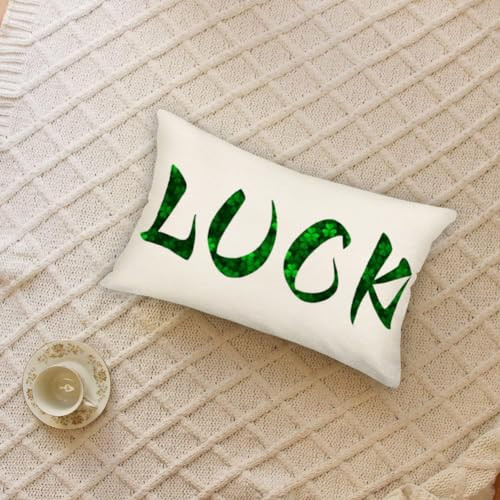 St Patrick Day Clover Lumbar Pillow Cover 12X20Inch Lucky Charm Decor - Picture 3 of 7