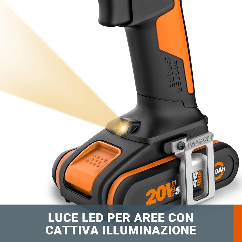 WORX WX100.9 Akku Bohrschrauber 20V – Leistungsstarker Akkuschrauber zum Bohren - Bild 4 von 4