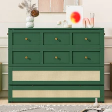 Full Size Murphy Bed with Large Drawers,Green