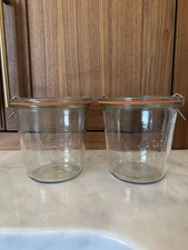 Set of 2- Weck 742 1/2 L Glass Mold Jars with Lids 
