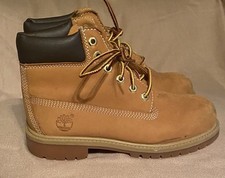 Timberland Youth Premium 6  Nubuck Waterproof Boot Wheat Size 2Y