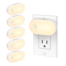 Plug in Night Light with Motion , Warm White Nightlights with 1-120LM Steples...