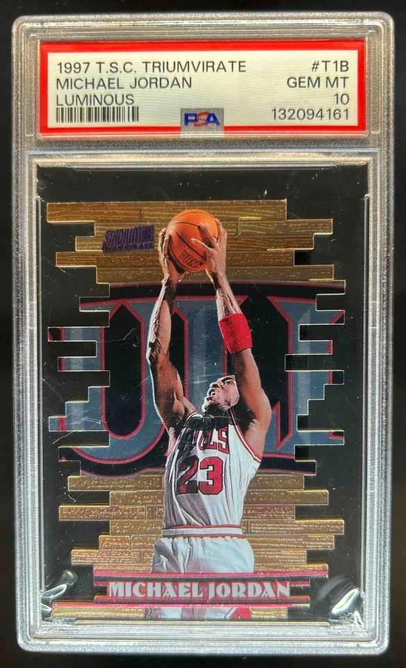 1997-98 Topps 98 Stadium Club Michael Jordan Triumvirate Luminous #T1B PSA 10