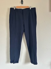 Prada Men's Straight Leg Virgin Wool  Dress Pants Navy  Size 37x32