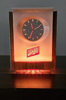 Vintage Schlitz Lighted Beer Sign Clock Floating Hands Cash Register Topper
