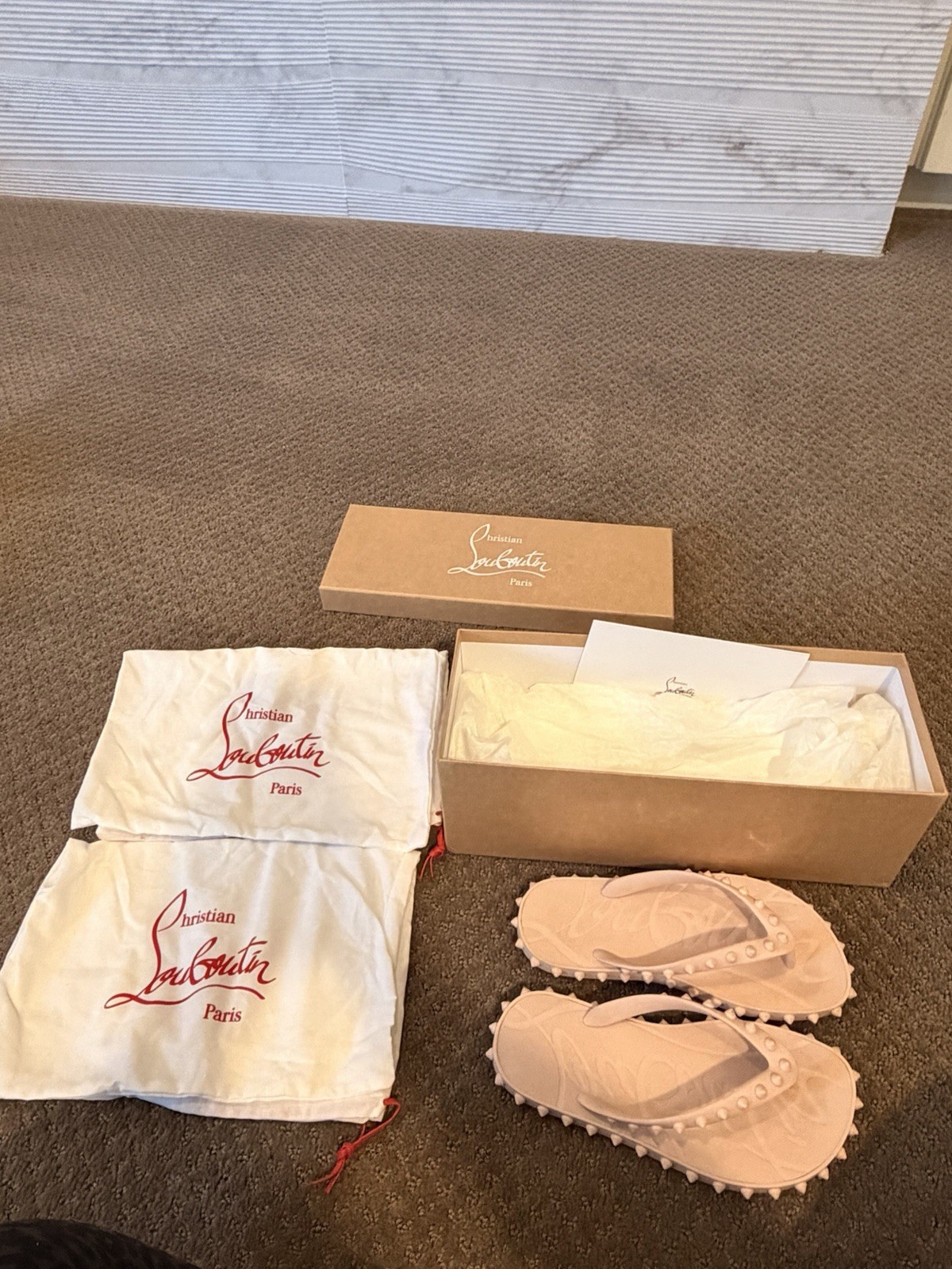 Christian Louboutin Super Loubi Lilac Flip Flop Sandals Size 34 image 2