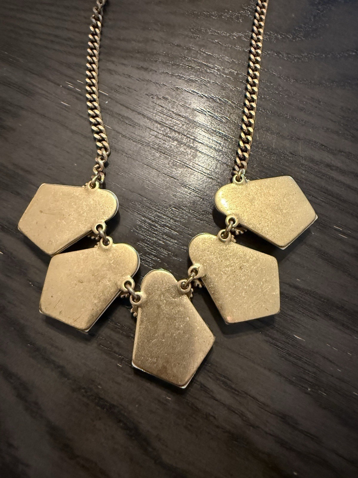 J.Crew Statement Necklace  Cluster Rhinestone Ena… - image 3