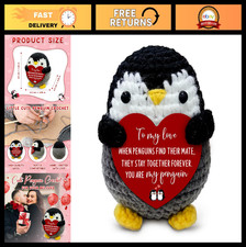Handmade Crochet Penguin Couple - Valentine's Day Gift for Him Her, Romantic M
