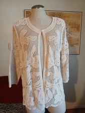 NWT Crochet Cream Cardigan By Chicos Lg/2