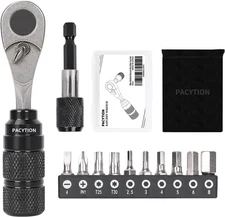 Bike Tool Kit 10-in-1 Mini Ratchet Wrench Set with Storage Case & Bag