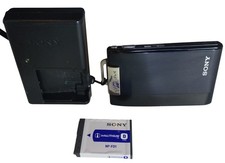 Sony DSC-T200 NERO Cyber Shot fotocamera digitale con cinghia batteria caricabatterie #CMR1