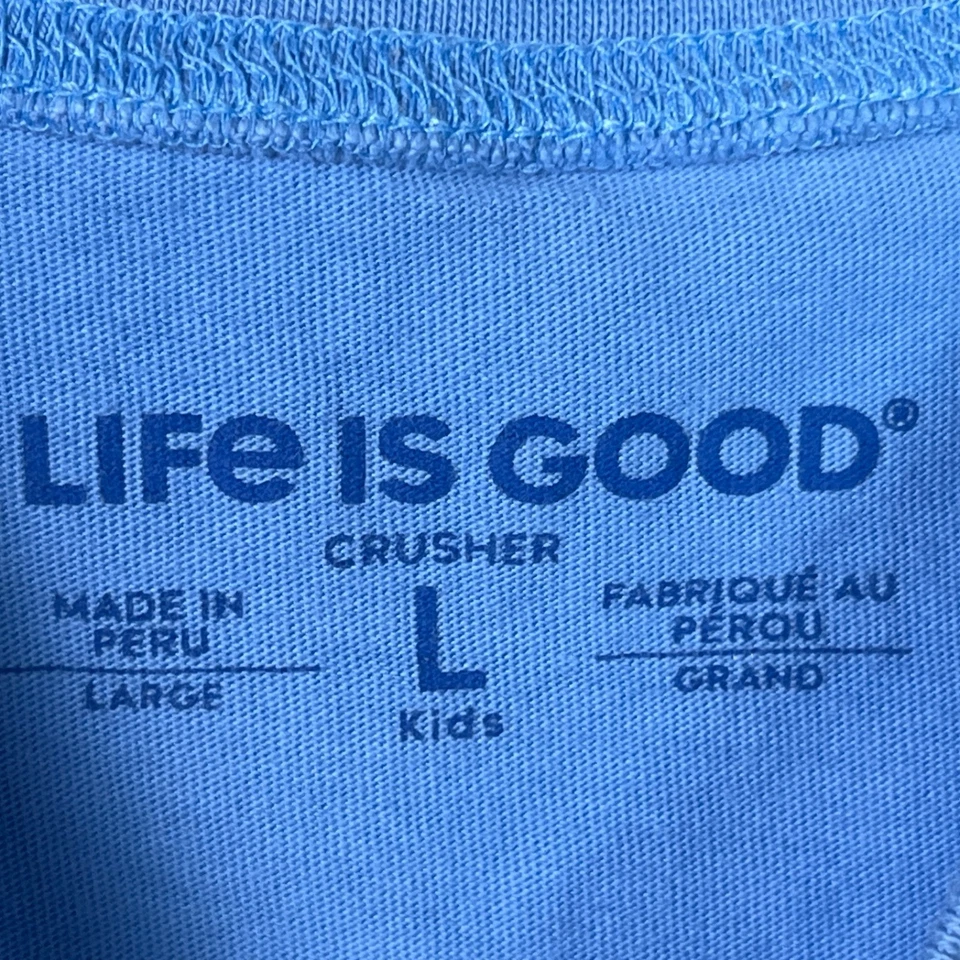 Camiseta Life Is Good Niños L Azul Cuello Redondo Trituradora Camiseta Cuello Redondo Gráfico Axolotl Foto 4 de 4