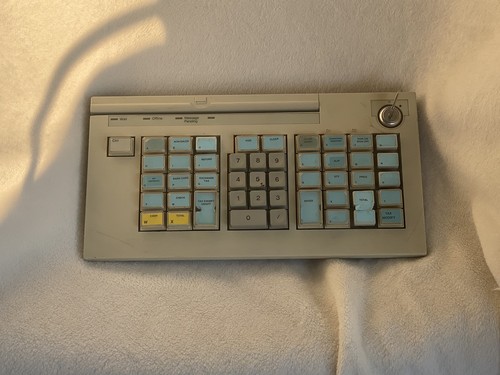 Vintage IBM Model M7 POS Cash Register Keyboard 92F6320 50 Key MSR Key Lock