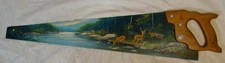 Decorative hand painted scenery on 29" Saw.