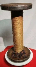 Vintage Large 11" Wooden Industrial Textile Bobbin Spool Sewing Crochet