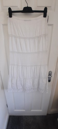 river island size 12 white cotton skirt