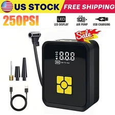 250 PSI Air Compressor Tire Inflator Air Pump Fits Car Moto Bike Tires Portable