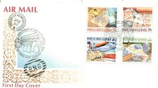 Papua New Guinea  FDC  1985 100th Anniversary of Post office  Block of 4