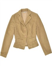 Stefanel Womens 2 Button Corduroy Blazer Jacket It 40 Small Beige Cotton Ag08
