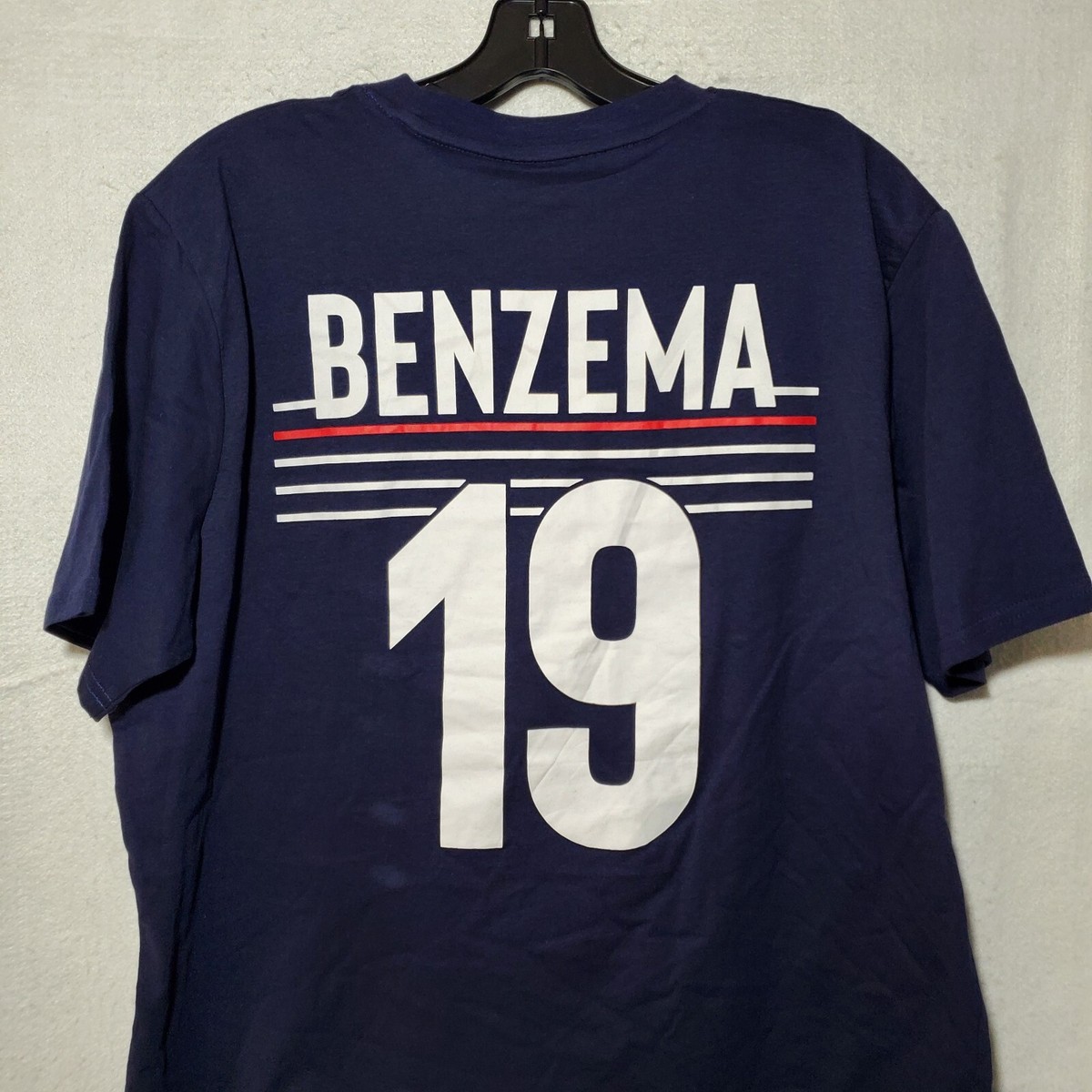 フランス代表 BENZEMA 19番 シャツ Lサイズ Karim Benzema Shirt France FFF #19 Mens Extra Large Short