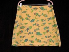 Fresh Produce Skirt Fish Yellow with Tiny Polka Dots LG EUC FUN