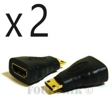 2 Pack HDMI Female to Mini HDMI Male Type C Adapter Converter Digital Camcorder