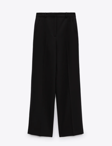 Satin TUXEDO PANTS BLACK High Waisted 