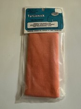 Vintage NOS 2 Natex Knit Turtleneck Collars One Size 407. Orange. USA.