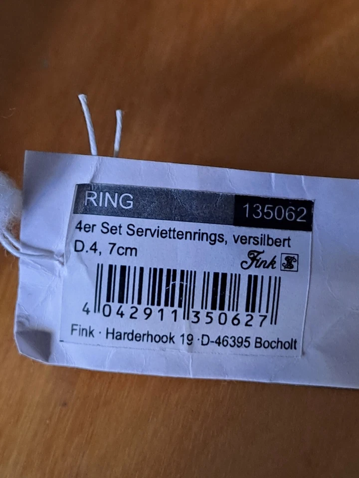 2 Set a 4 Fink Serviettenringe RING 135062, versilbert - Bild 3 von 4