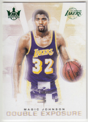 2022-23 Panini Court Kings Lakers Magic Johnson Double Exposure #27 Green 12/25