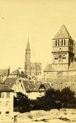 Frankreich Straßburg Eglise Saint Thomaskirche alt CDV Foto Fieta 1870