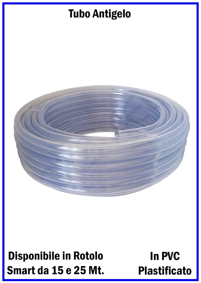 Tubo Antigelo da Giardino Gomma Acqua per Irrigazione Orto PVC da 3/4 5/8 Rotolo - Immagine 2 di 2