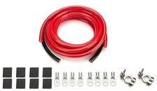 QuickCar 57-010 Battery Cable Kit Top Mount Terminals 2 Gauge 15ft Red/2ft Black