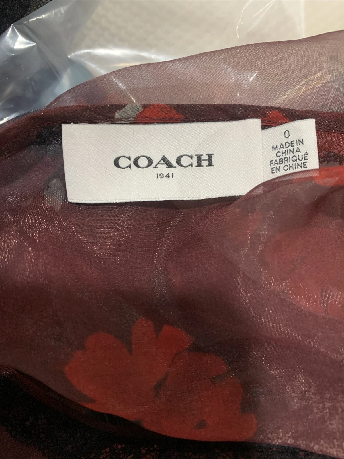 ABITO IN ORGANZA SENZA MANICHE COACH IN: ROSSO MULTICOLORE taglia 0 $695.