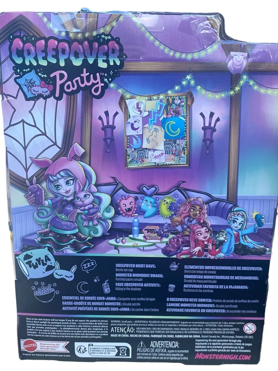  Monster High Doll, Twyla Creepover Party Set with Pet Bunny  Dustin, Sleepover Clothes and Accessories : Toys & Games