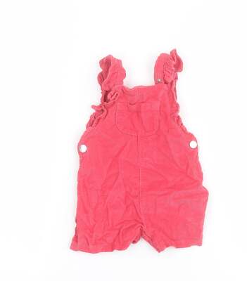 F&F Baby rosa 100 % Baumwolle Latzhose Outfit/Set Größe 3-6 Monate Druckknopf
