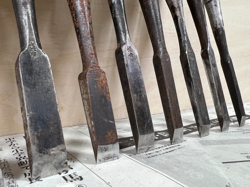 Vintage Japanese Chisel 10set Nomi /Hand Plane Saw Iron Hammer Hand Tool/d63 - Picture 10 of 22