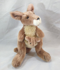 Vintage Kangaroo Plush Mom Joey Stuffed Animal Australian Outback Toy CA Toys