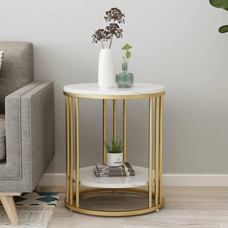 Daisy faux marble and gold round coffee table by sale desert fields