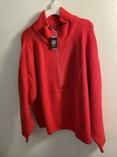 Vince Camuto Women's Half-Zip Pullover Sweater Ribbed Knit Xxl