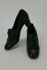 Vintage Hill and Dale Green Suede Heel Pumps Size 6 AA Made in USA
